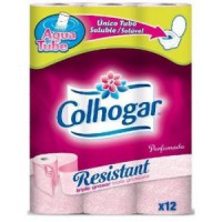 P.Higiénico Colhogar Rosa Resist. Água Tube 12R C/ 14